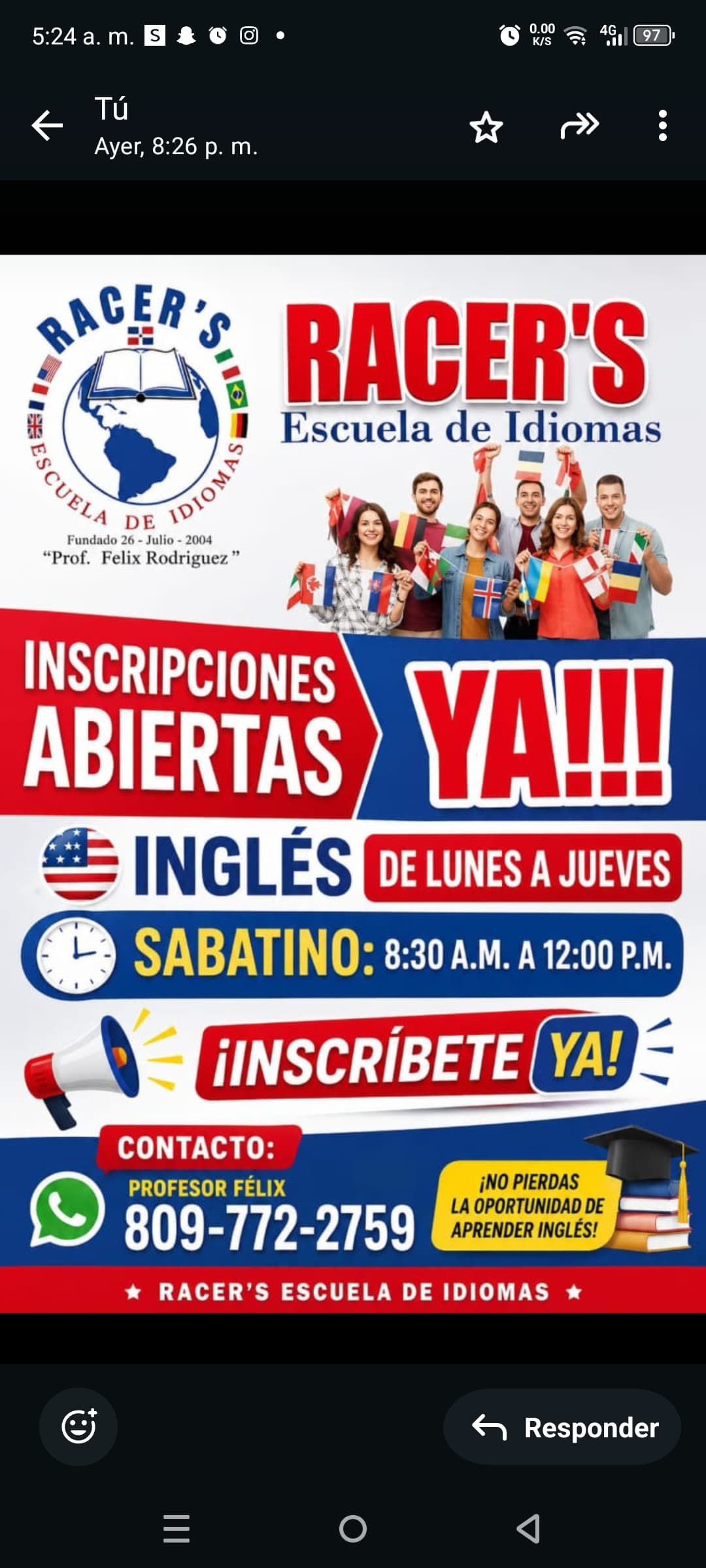 RACER'S ESCUELA DE IDIOMAS - Imagen 1